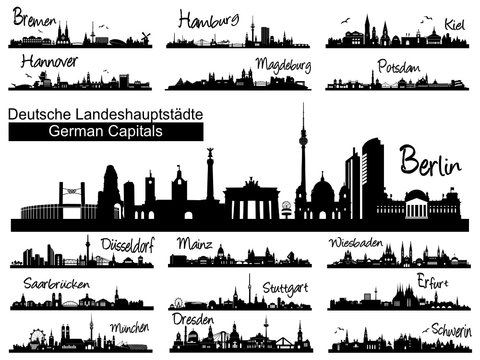 Skylines deutscher Landeshauptst&auml;dte