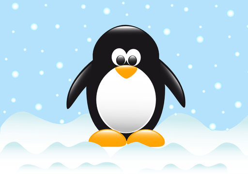 pinguin im schnee