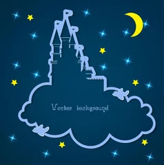 Tuinposter Hemel wolk en nacht vector