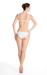 Back view of  beautiful slim female body