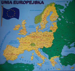 Detailed map of Europe - obrazy, fototapety, plakaty