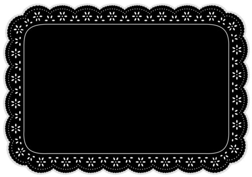 Place Mat, Black Eyelet Lace