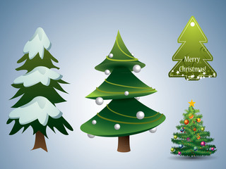 Obraz premium Christmas tree set