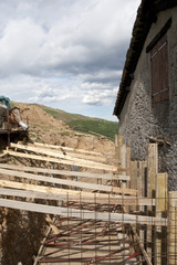 Fototapeta na wymiar construction site in the mountains