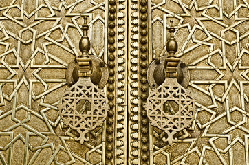 Fès, Morocco, detail of the Royal Palace's door