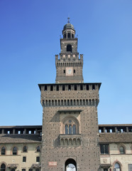 Fototapeta premium The entry tower to Sforza's castle in Milan