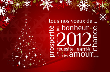 Fototapeta na wymiar Carte de voeux bonne année 2012