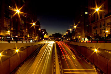 Fototapeta premium Traffic at sunset