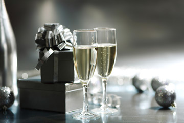 silver christmas card