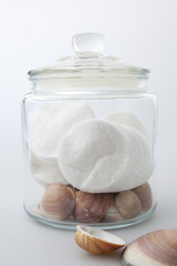 hygienic wipes in a glass jar