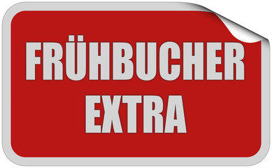 Sticker rot eckig curl oben FRÜHBUCHER EXTRA