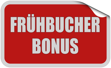Sticker rot eckig curl oben FRÜHBUCHER BONUS