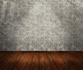 Room interior, wooden floor