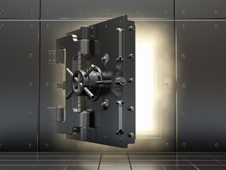 Opening vault and volume light. 3d.