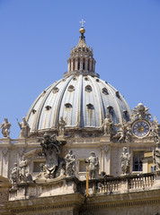 A dome of the St. Petr's Basilica in Vatican City