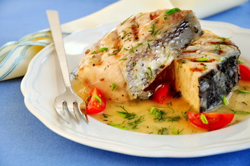 Grilled fish fillet