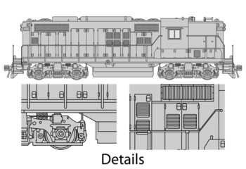High detailed vector illustration of modern locomotive © Alex Ciopata