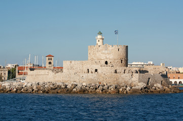 Fototapeta na wymiar Saint Nicholas Fort, Rhodes, Greece