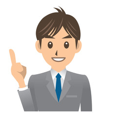 ビジネスマン A 表情 指差し