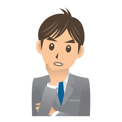 ビジネスマン A 表情 考える