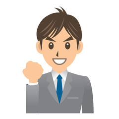ビジネスマン A 表情 ガッツポーズ