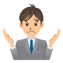 ビジネスマン A 表情 お手上げ