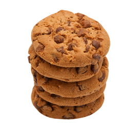 chocolate cookies isolated on white background