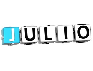 3D Julio Block Text on white background