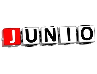 3D Junio Block Text on white background