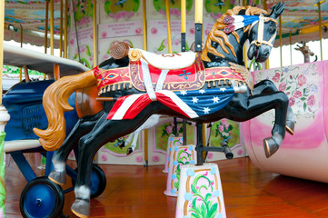 Fototapeta na wymiar merry-go-round horse
