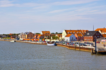 Naklejka premium town of Nordby on the island of Fano in Denmark from seaside