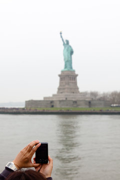 Prise de photo de la statue de la liberté