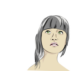 Wondering young woman