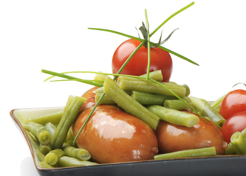 sausage with green beans