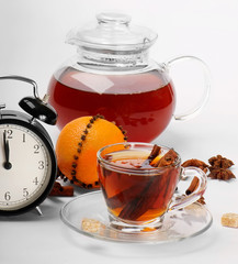 Christmas tea and orange