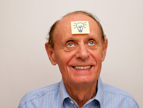 Rentner oder Mann mit Idee