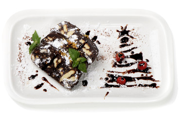 Christmas cake and sweet decorations