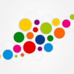 Different circles on a grey background