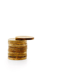 coins on white background
