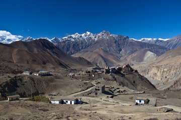 View on the Jarkot village in Mustang distict