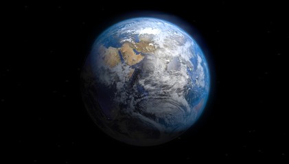Obraz na płótnie Canvas 3d satellite view of earth