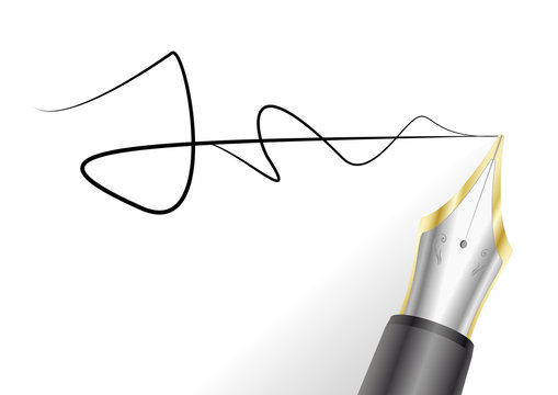 fountain pen with signature