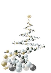 Weihnachtsbaum aus Perlen abstrakt