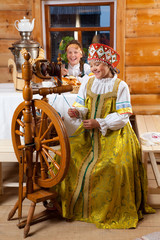 Party in a village in the old style