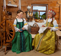 Party in a village in the old style