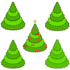 Set of lacy christmas trees