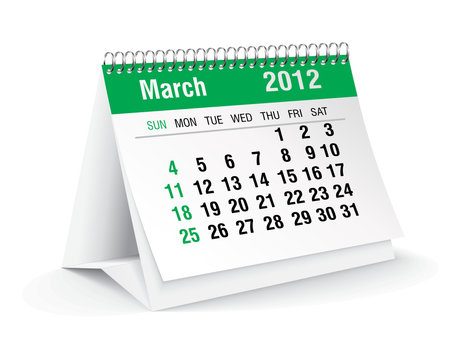 March 2012 Desk Calendar