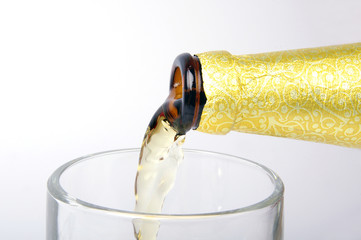 Pouring beer into mug