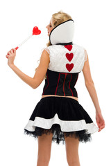 Woman in carnival costume. Domino shape