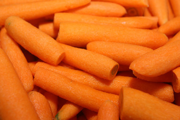 Washed carrots. Background